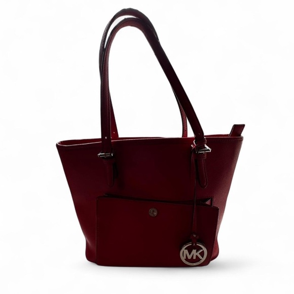 Michael Kors Jet Set Red Tote Bag Shoulder Bag MK - Picture 3 of 9
